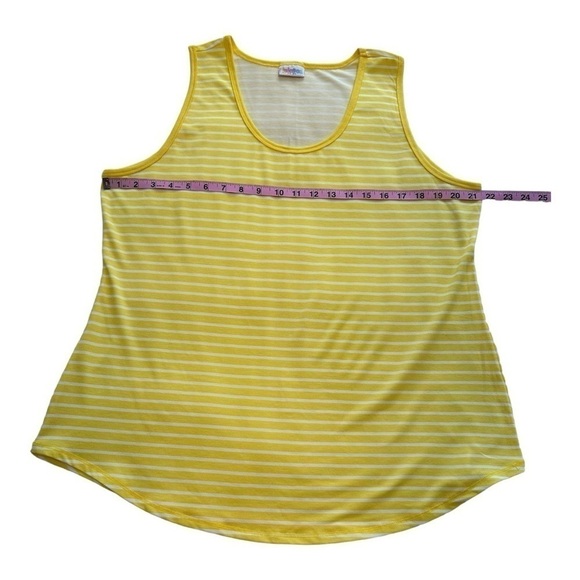 LuLaRoe Yellow & White Striped Tank Top - Size Large - Picture 4 of 6